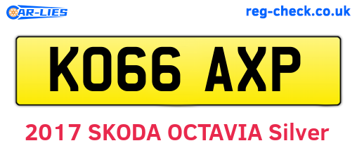 KO66AXP are the vehicle registration plates.