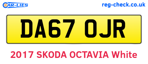 DA67OJR are the vehicle registration plates.