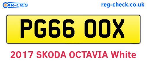 PG66OOX are the vehicle registration plates.