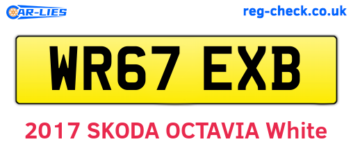 WR67EXB are the vehicle registration plates.