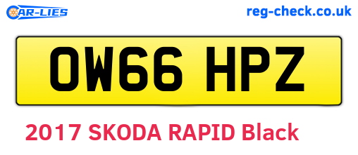 OW66HPZ are the vehicle registration plates.