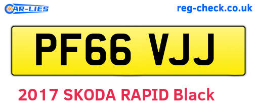 PF66VJJ are the vehicle registration plates.
