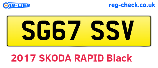 SG67SSV are the vehicle registration plates.