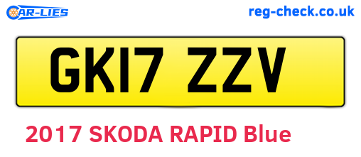 GK17ZZV are the vehicle registration plates.