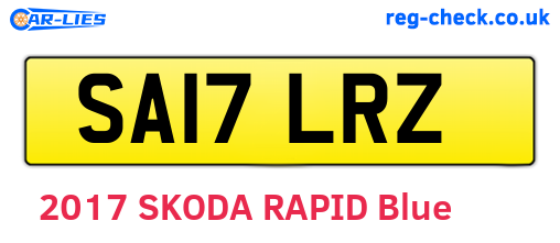 SA17LRZ are the vehicle registration plates.