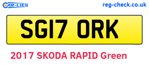 SG17ORK are the vehicle registration plates.