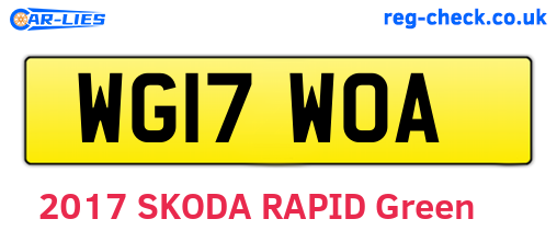 WG17WOA are the vehicle registration plates.