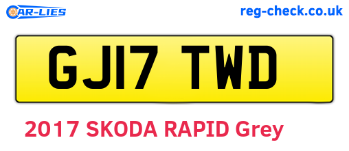 GJ17TWD are the vehicle registration plates.