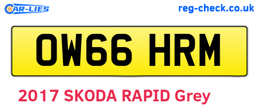 OW66HRM are the vehicle registration plates.
