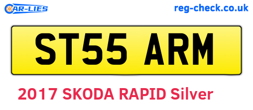 ST55ARM are the vehicle registration plates.