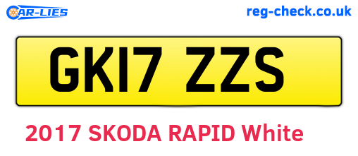 GK17ZZS are the vehicle registration plates.