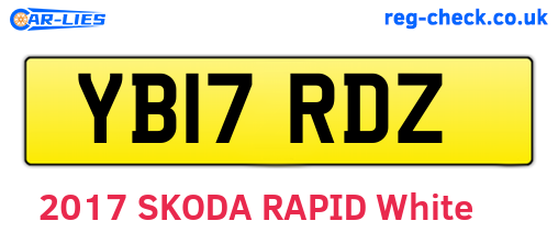 YB17RDZ are the vehicle registration plates.