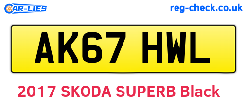 AK67HWL are the vehicle registration plates.