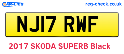 NJ17RWF are the vehicle registration plates.