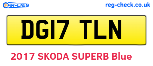 DG17TLN are the vehicle registration plates.
