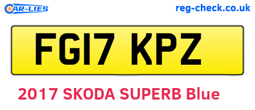 FG17KPZ are the vehicle registration plates.