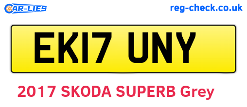 EK17UNY are the vehicle registration plates.