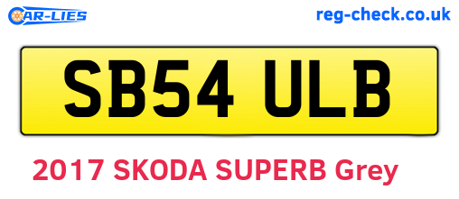 SB54ULB are the vehicle registration plates.