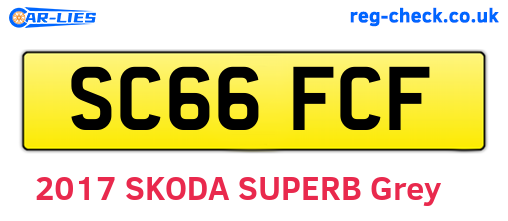 SC66FCF are the vehicle registration plates.