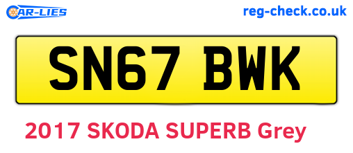 SN67BWK are the vehicle registration plates.