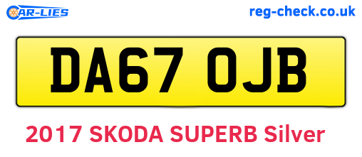 DA67OJB are the vehicle registration plates.