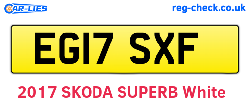 EG17SXF are the vehicle registration plates.