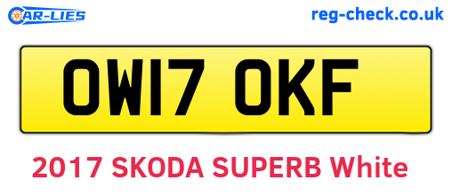 OW17OKF are the vehicle registration plates.