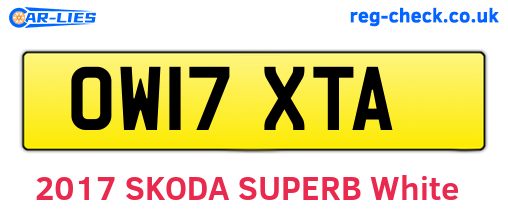 OW17XTA are the vehicle registration plates.