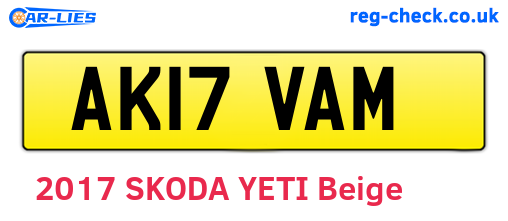 AK17VAM are the vehicle registration plates.