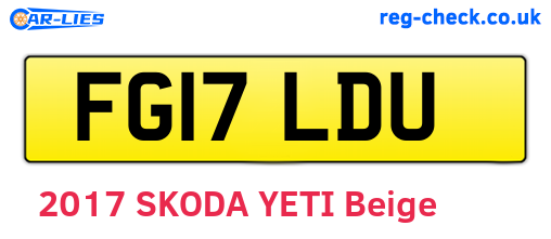FG17LDU are the vehicle registration plates.