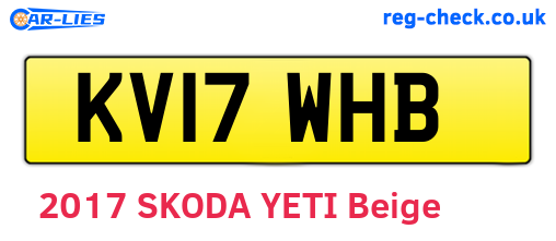 KV17WHB are the vehicle registration plates.