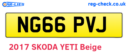 NG66PVJ are the vehicle registration plates.