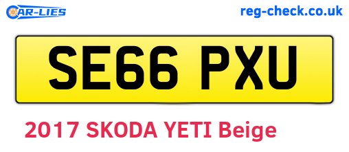 SE66PXU are the vehicle registration plates.