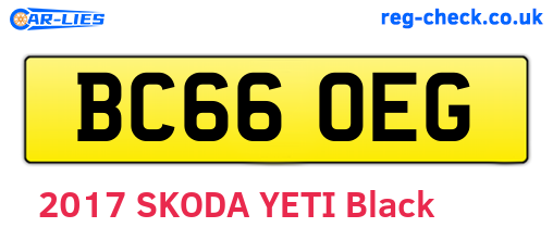 BC66OEG are the vehicle registration plates.