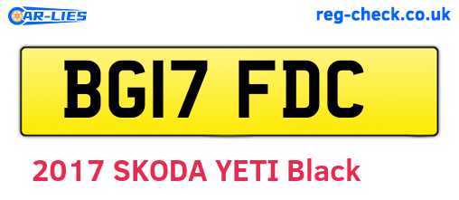 BG17FDC are the vehicle registration plates.
