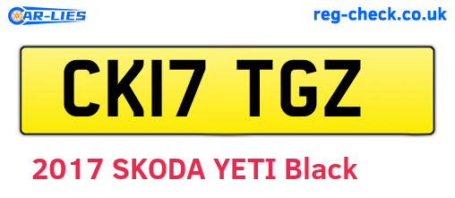 CK17TGZ are the vehicle registration plates.