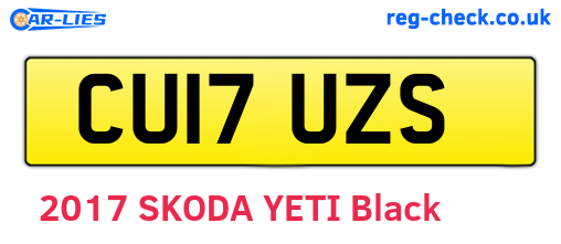 CU17UZS are the vehicle registration plates.