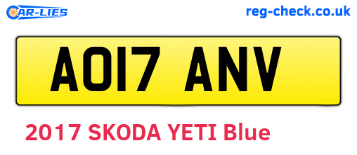 AO17ANV are the vehicle registration plates.