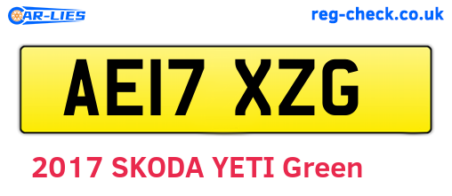 AE17XZG are the vehicle registration plates.
