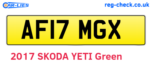 AF17MGX are the vehicle registration plates.