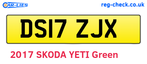 DS17ZJX are the vehicle registration plates.