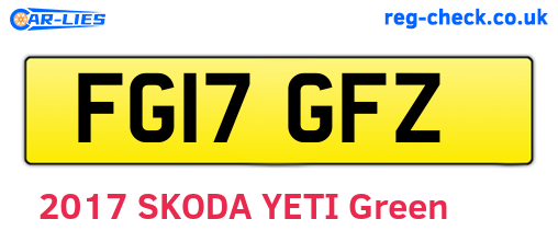 FG17GFZ are the vehicle registration plates.
