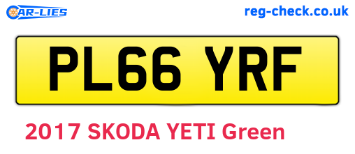 PL66YRF are the vehicle registration plates.