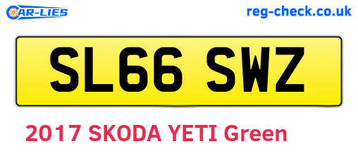 SL66SWZ are the vehicle registration plates.