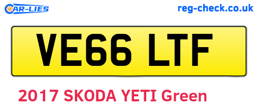 VE66LTF are the vehicle registration plates.