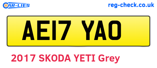 AE17YAO are the vehicle registration plates.