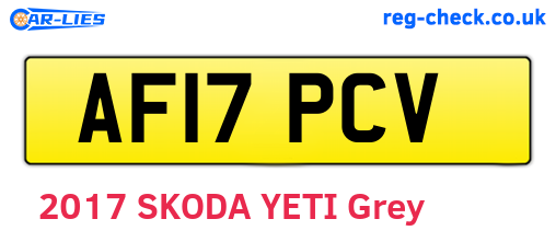 AF17PCV are the vehicle registration plates.