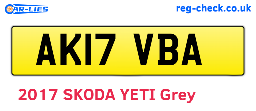 AK17VBA are the vehicle registration plates.