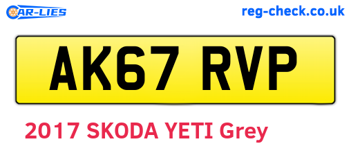 AK67RVP are the vehicle registration plates.
