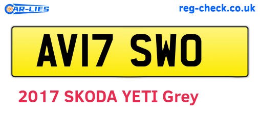 AV17SWO are the vehicle registration plates.